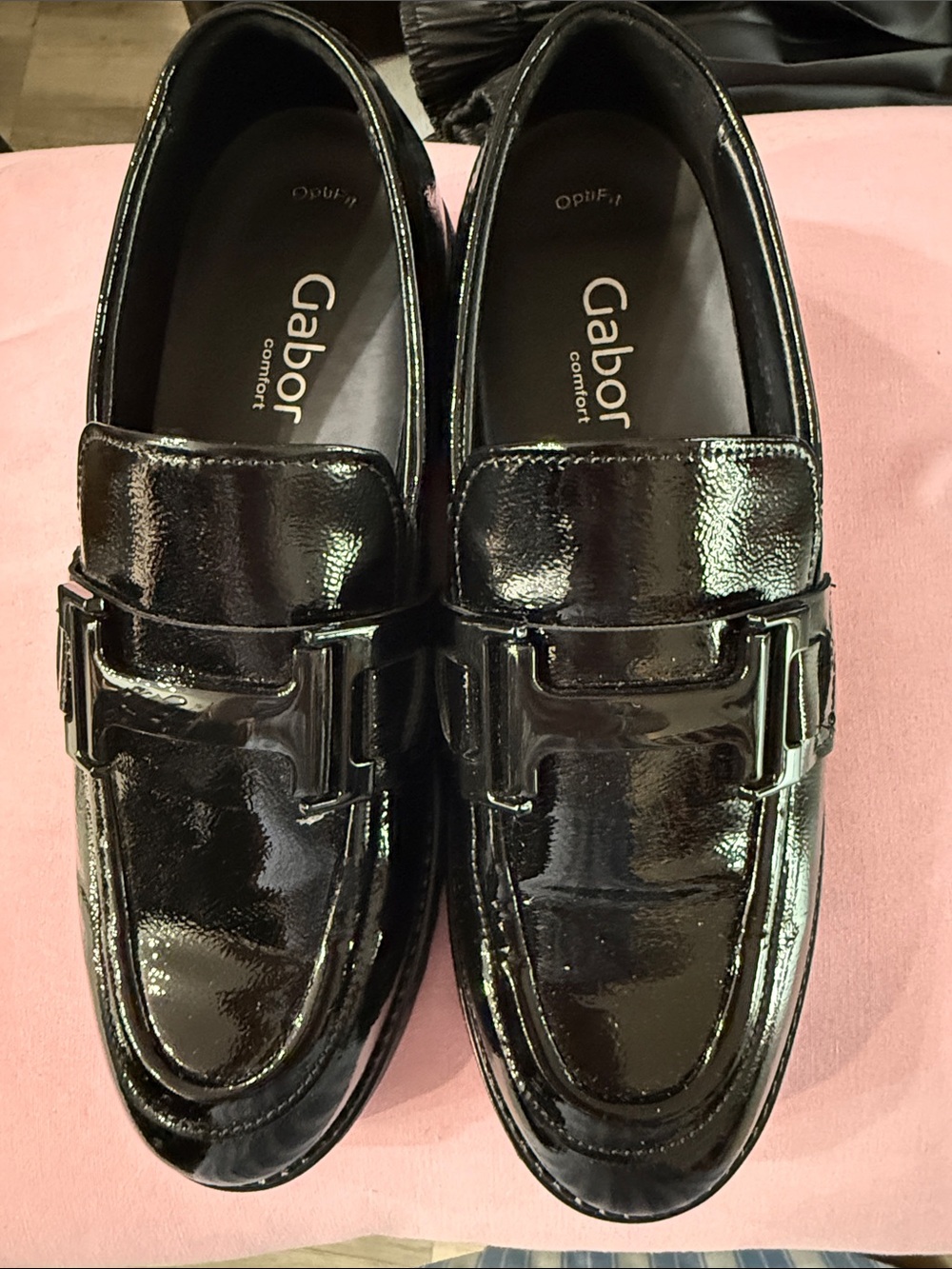Gabor Women’s Black Patent Leather Slip-On Loafers